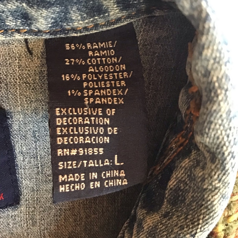 CRYSTAL POCKET BUTTONS JEAN JACKET WITH TWEED DETAILING - Picture 13 of 16